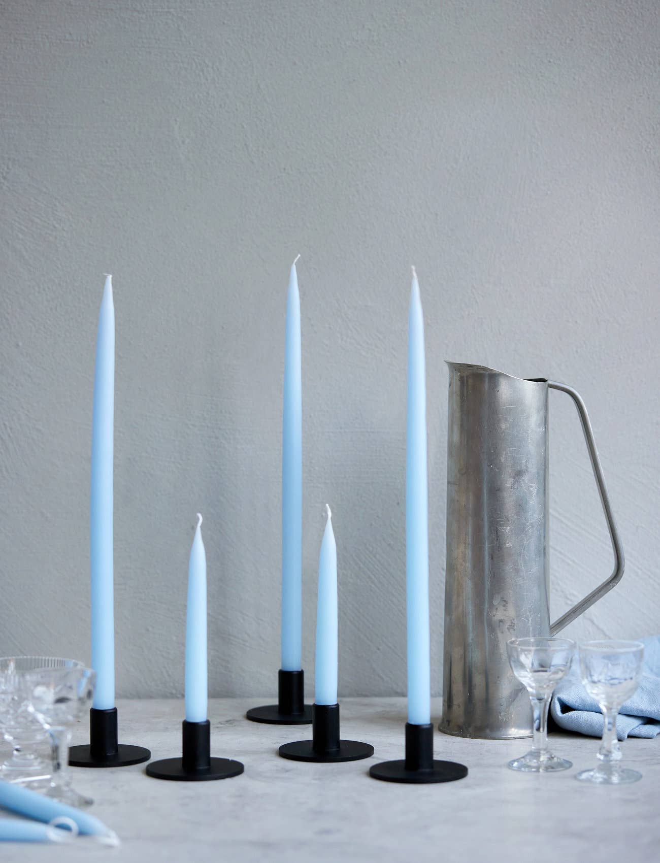 Light Blue Danish Taper Candle | 10" Taper