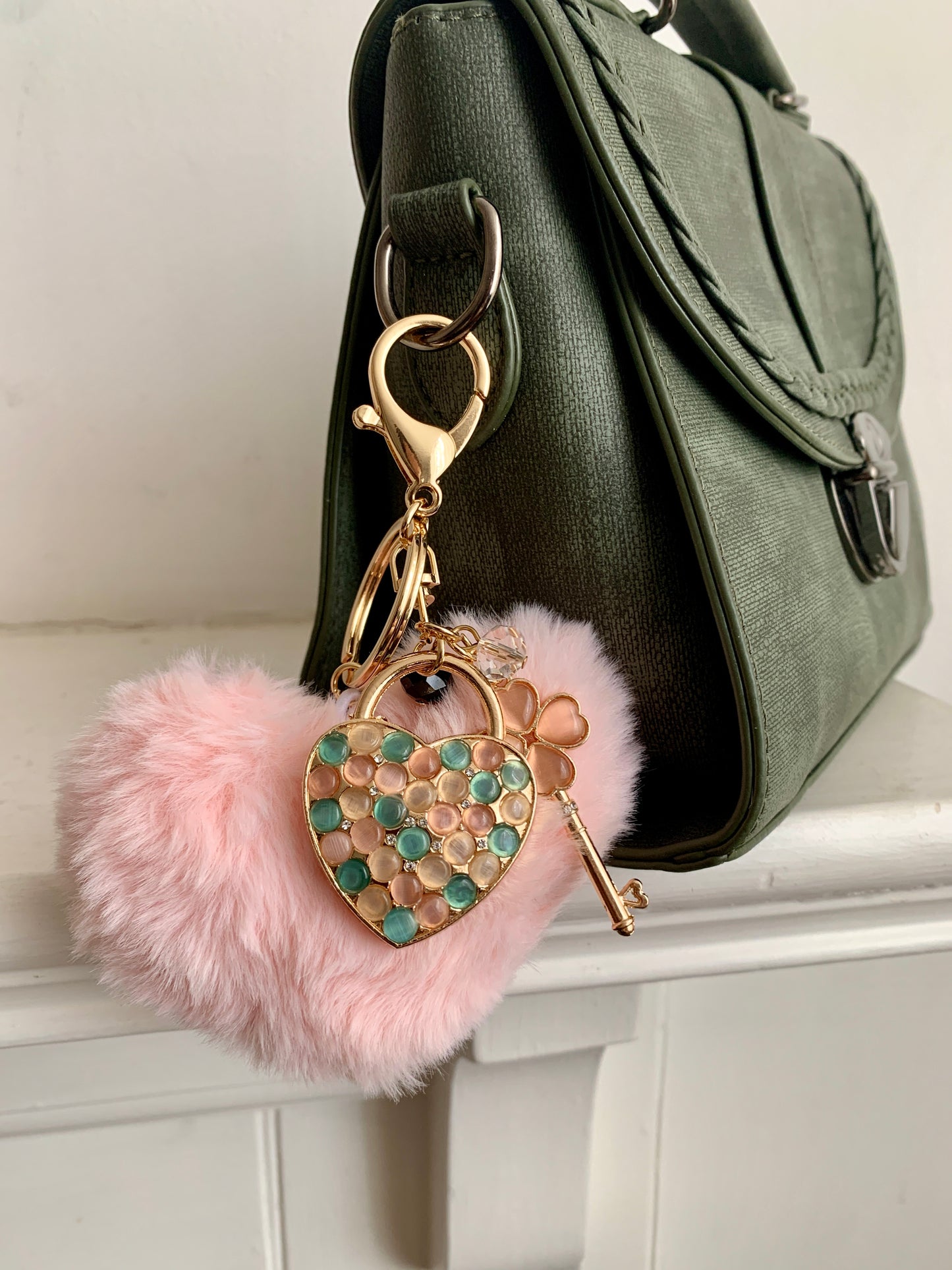 Fuzzy Feels Heart Bag Charm