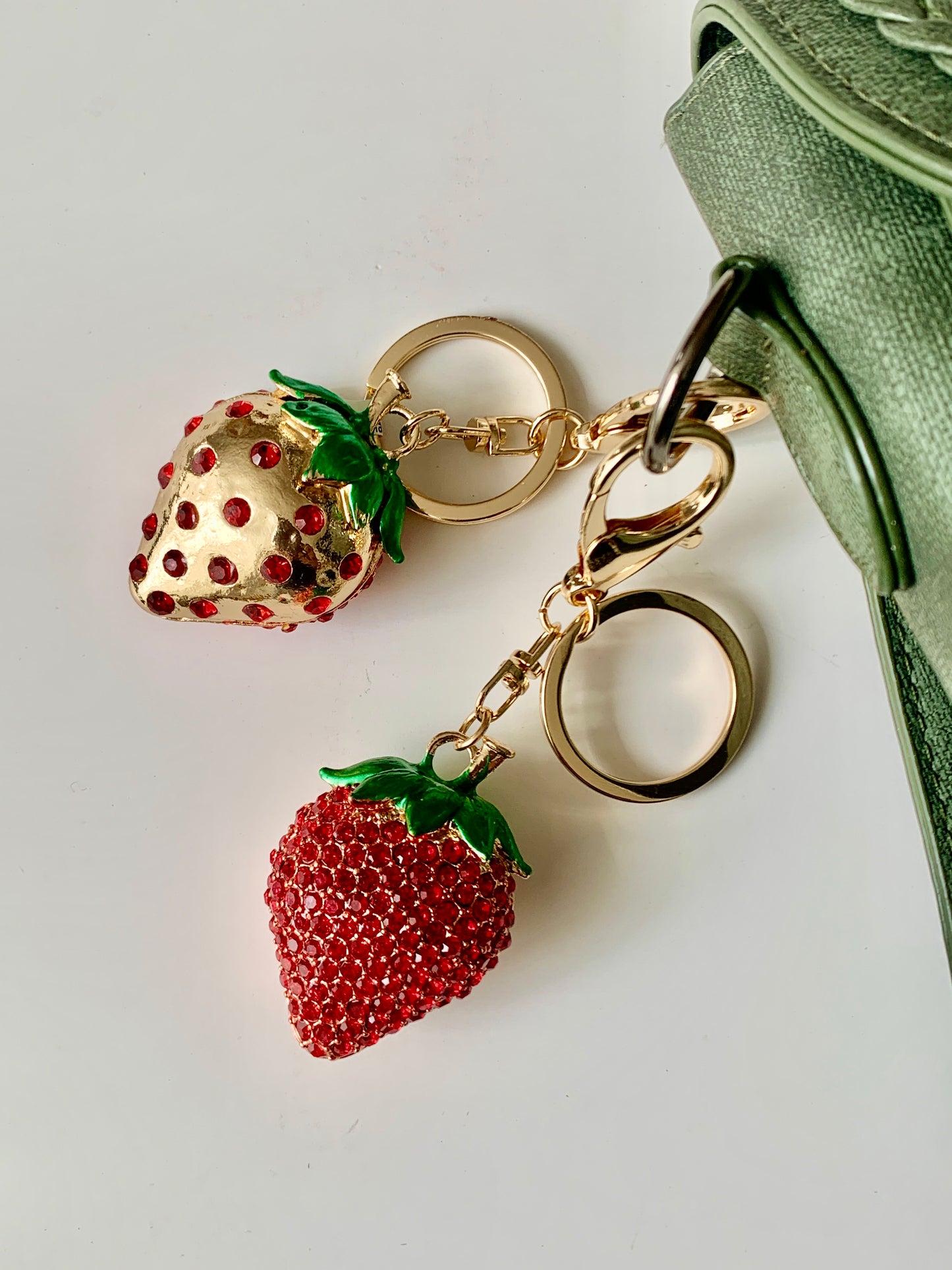 Double Sided Strawberry Bag Charm