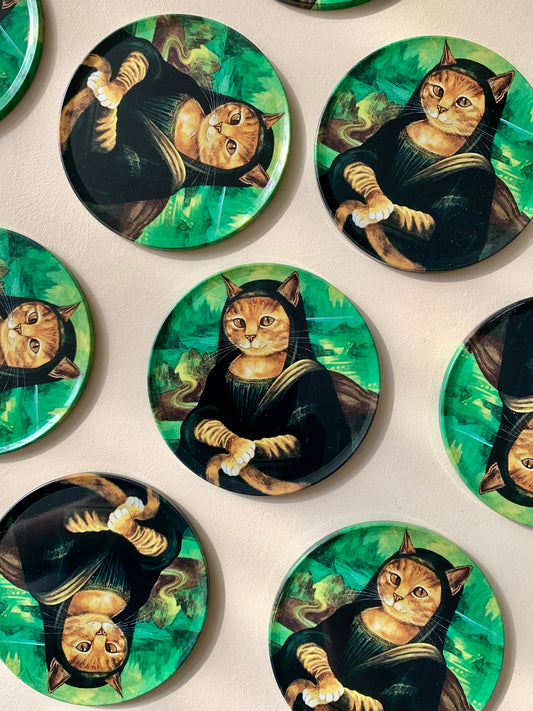 Mona Lisa Kitty Coaster