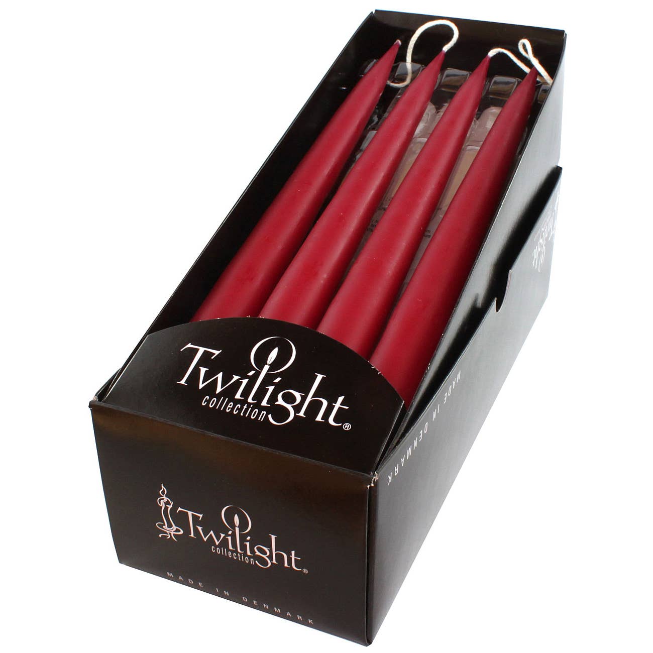 Light Burgundy Danish  10" Taper Candle - Pair