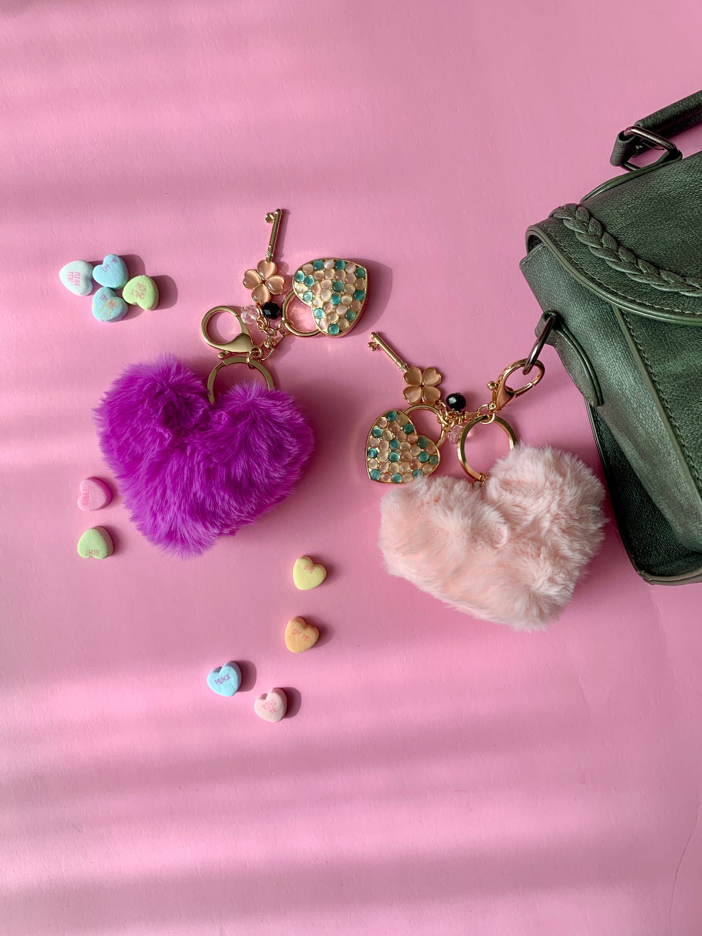 Fuzzy Feels Heart Bag Charm