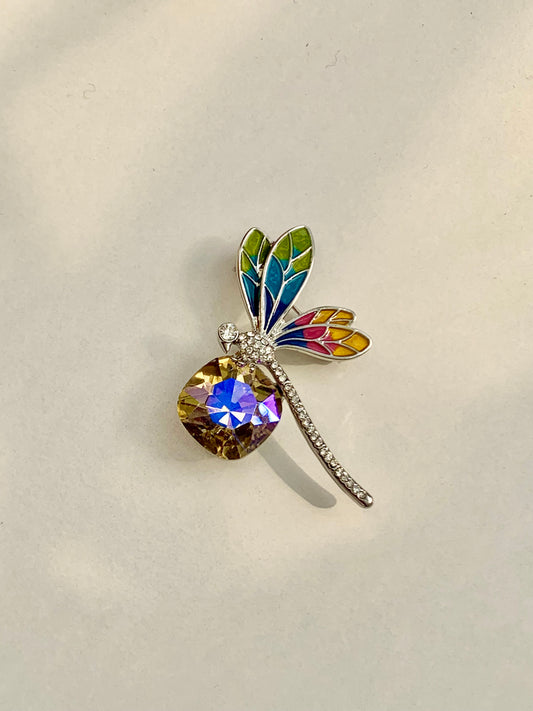 Jewelled Dragonfly Brooch Pin