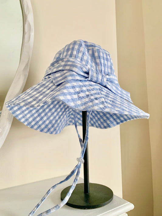 Checkered Blue Bucket Hat