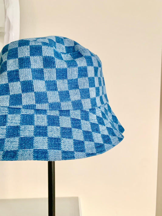 Checkered Jean Bucket Hat