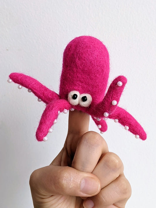 Pink Octopus Finger Puppet