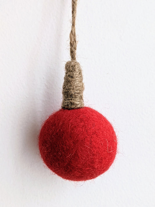 Red Felt Ball Ornament