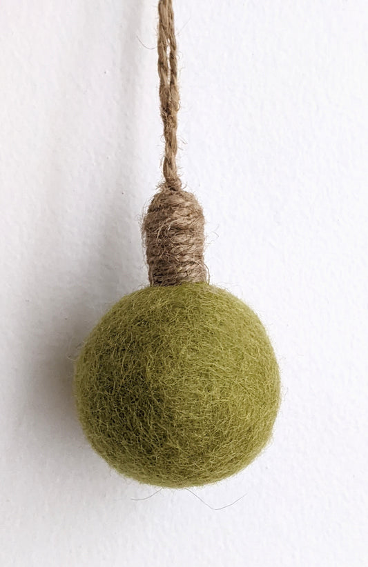 Green Felt Ball Ornament