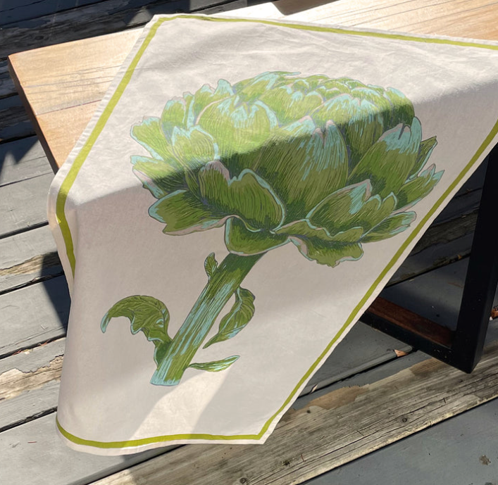 Artichoke Floursack Kitchen Towel. Set of 2.