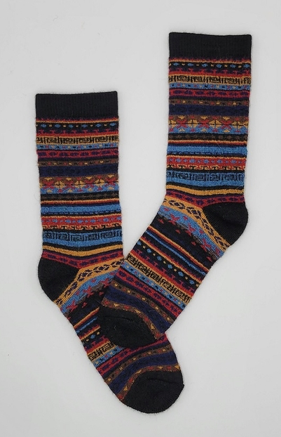 Black Fair Isle Socks