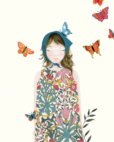 Girl and butterflies Card