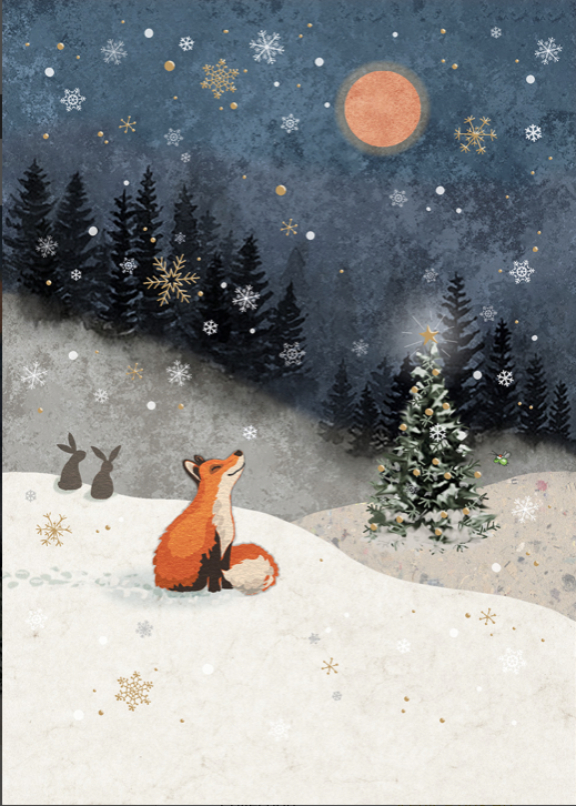 Fox in the snow card