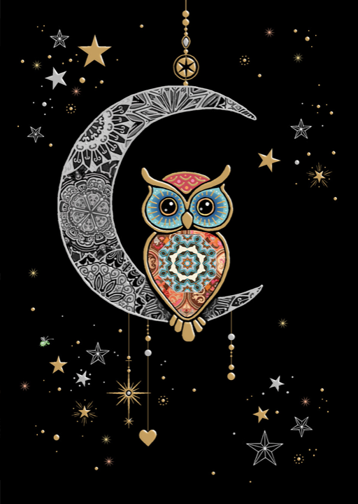 Moon Owl Card