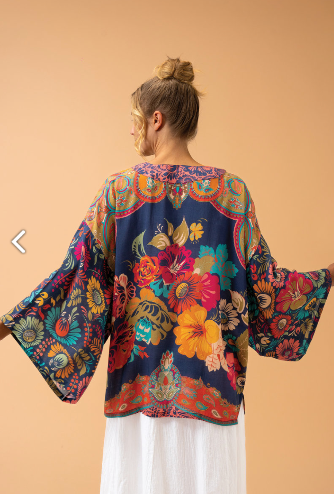 Vintage Floral Kimono Jacket in Ink