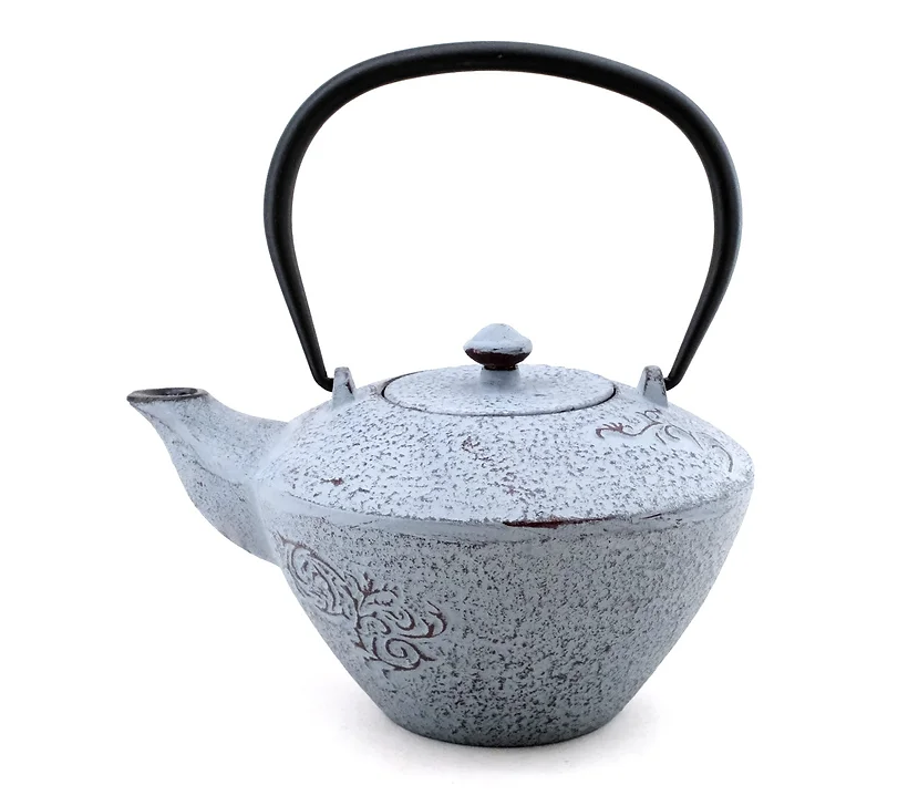 Light Grey Cast Iron Teapot