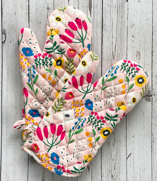 Flower Market Oven Mitts, SET OF 2