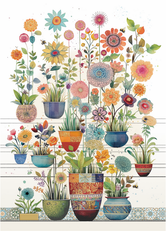 Potted Flowers Card