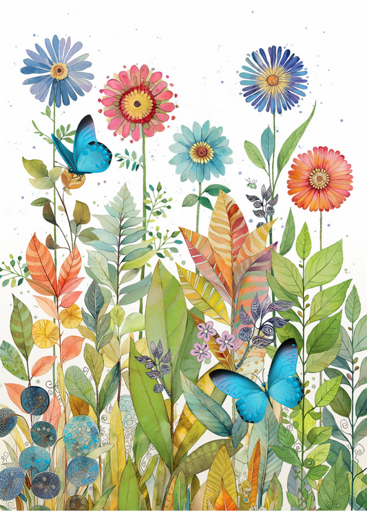 Flowers and butterflies Card