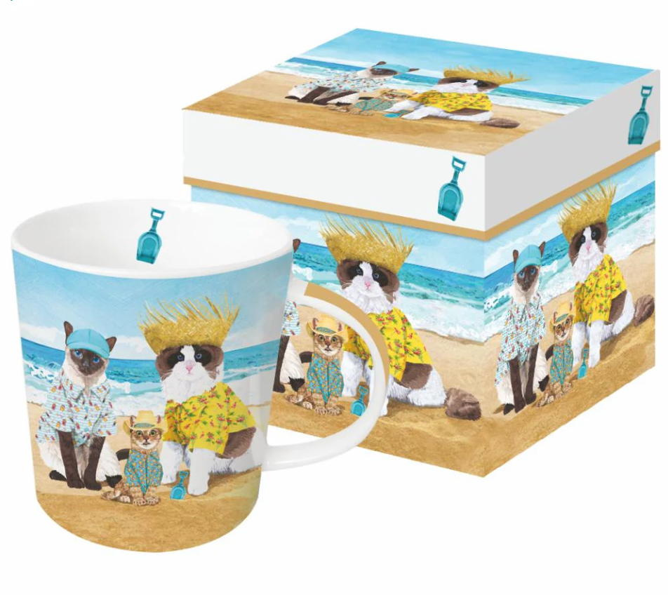 CATS' BEACH PARTY- Mug in a Box