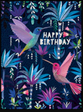 Birthday Humming Birds - Mini card