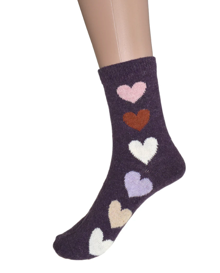 Heart Socks Purple