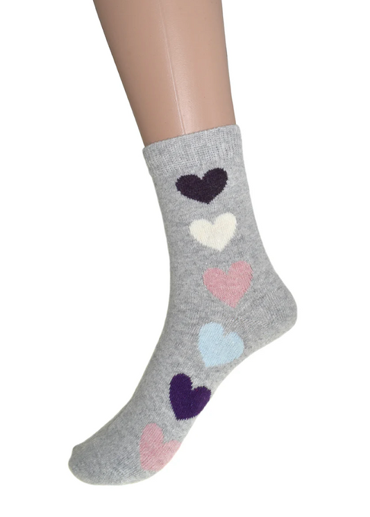 Heart Socks Grey