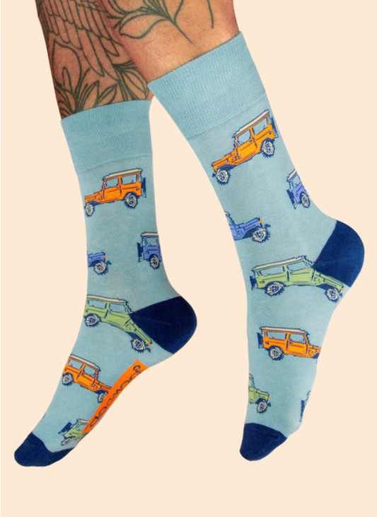 Men's Vintage Land Rover Socks - Ice