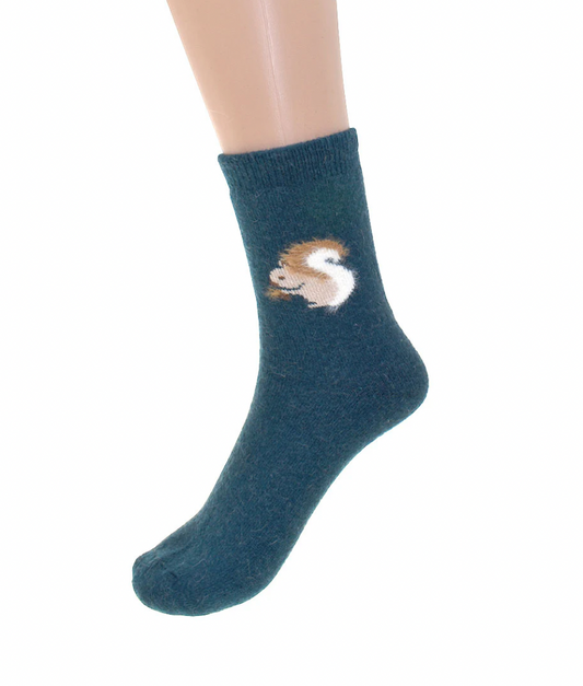 Squirrel Sock Dark Green