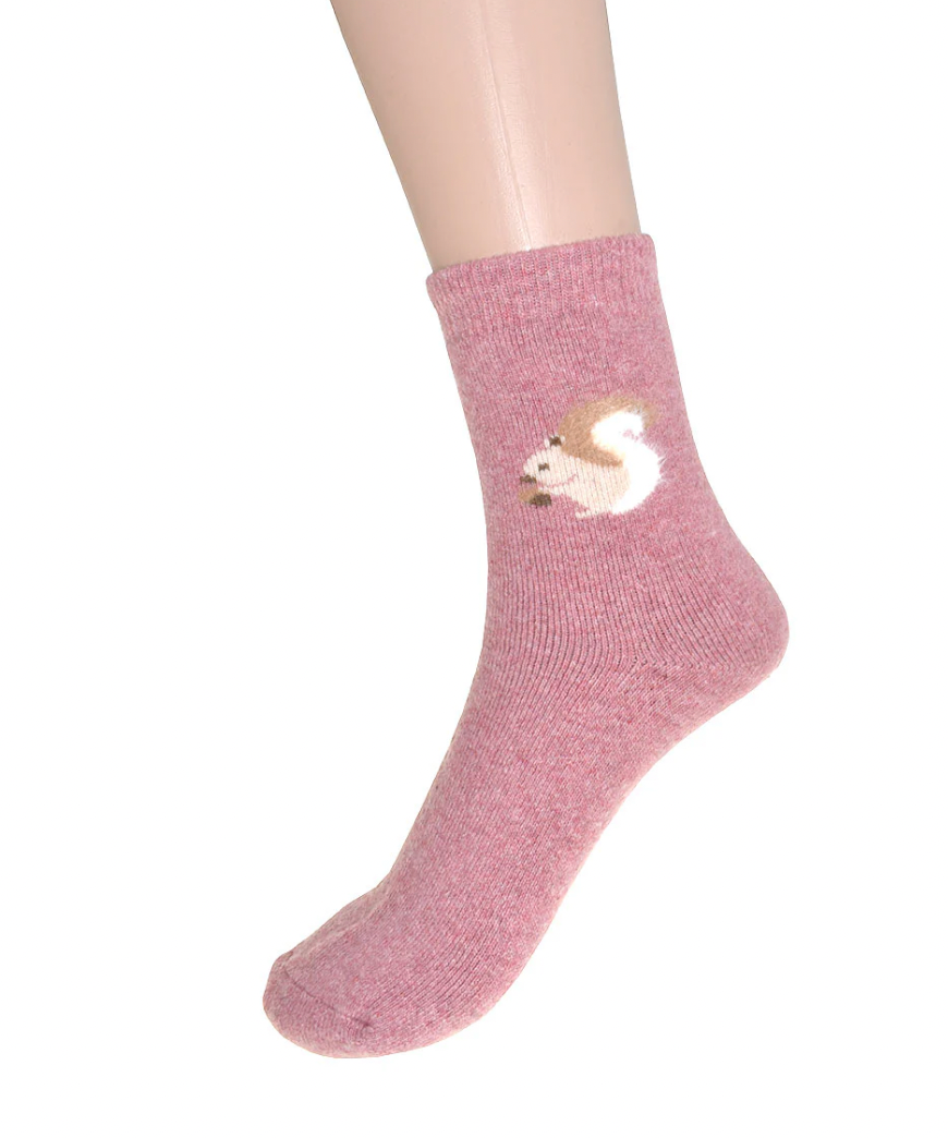 Squirrel Sock Rose