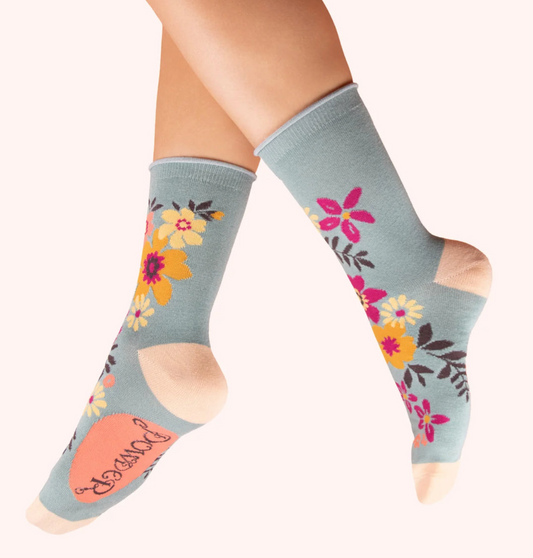 Floral Spray Ankle Socks