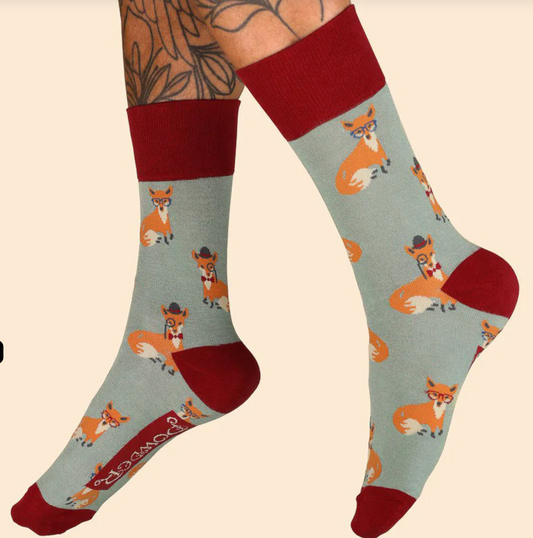 Men's Esteemed Fox Print Socks