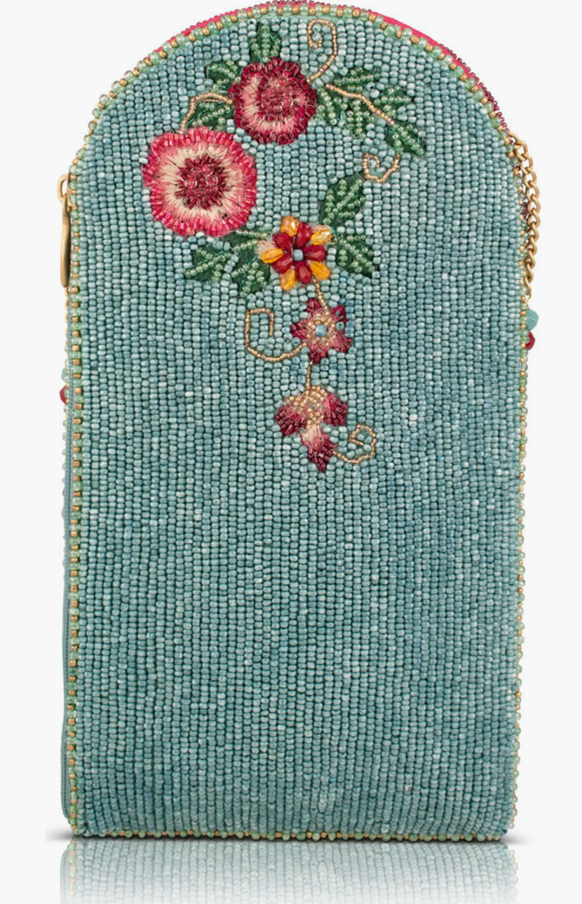 Full of Hot Air Balloon Beaded Crossbody Phone Bag