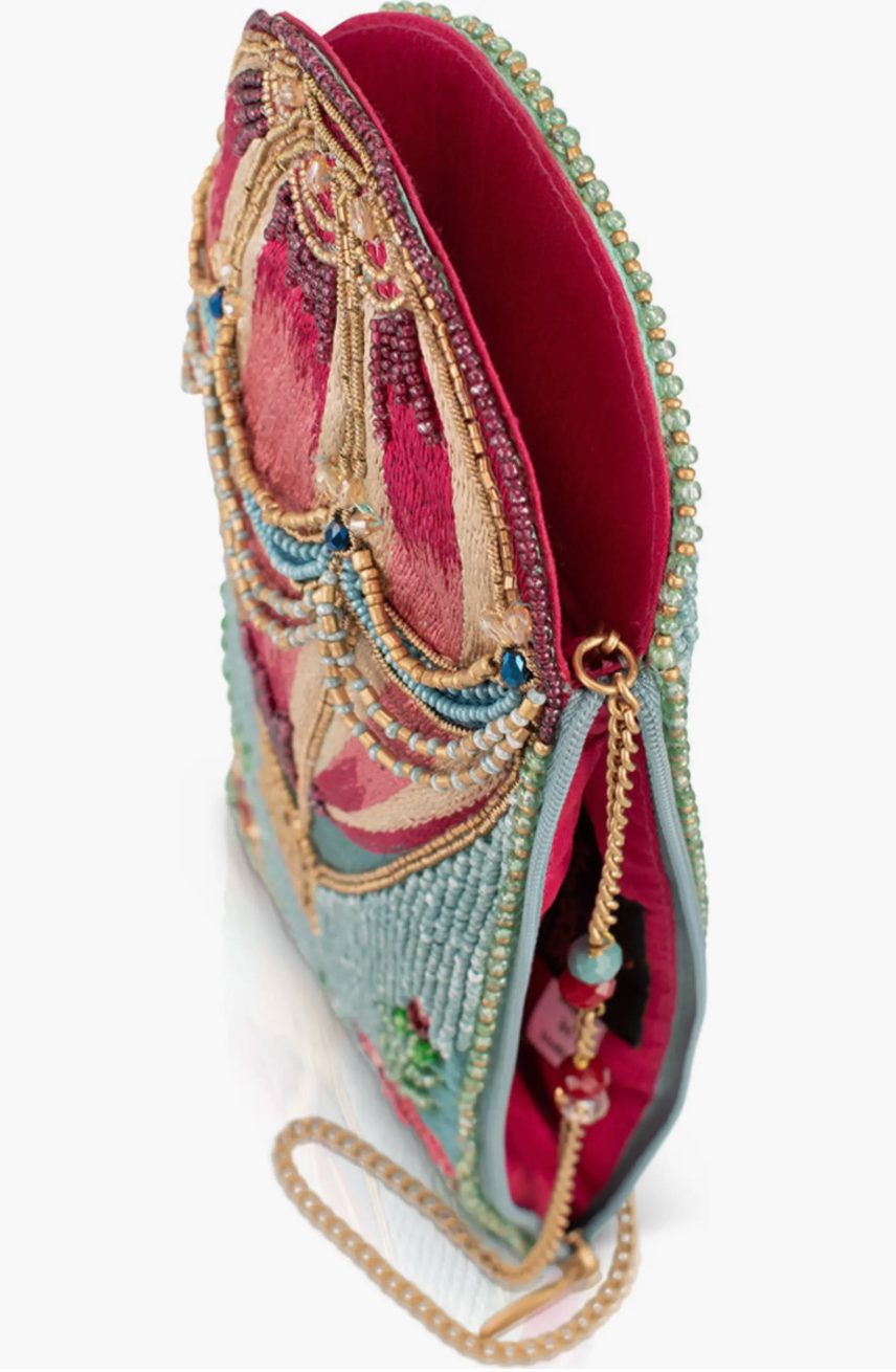 Full of Hot Air Balloon Beaded Crossbody Phone Bag