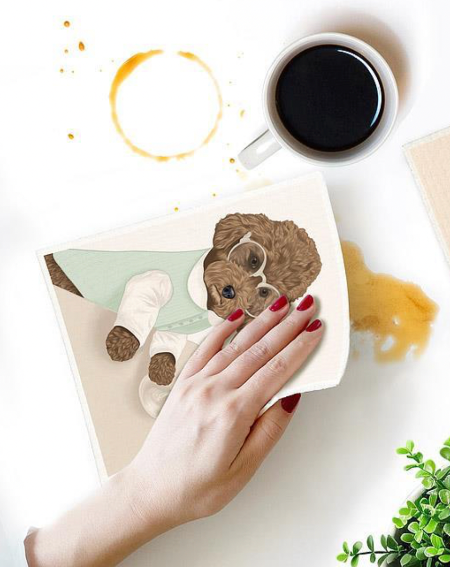 Dog & Espresso Martini Dishcloth