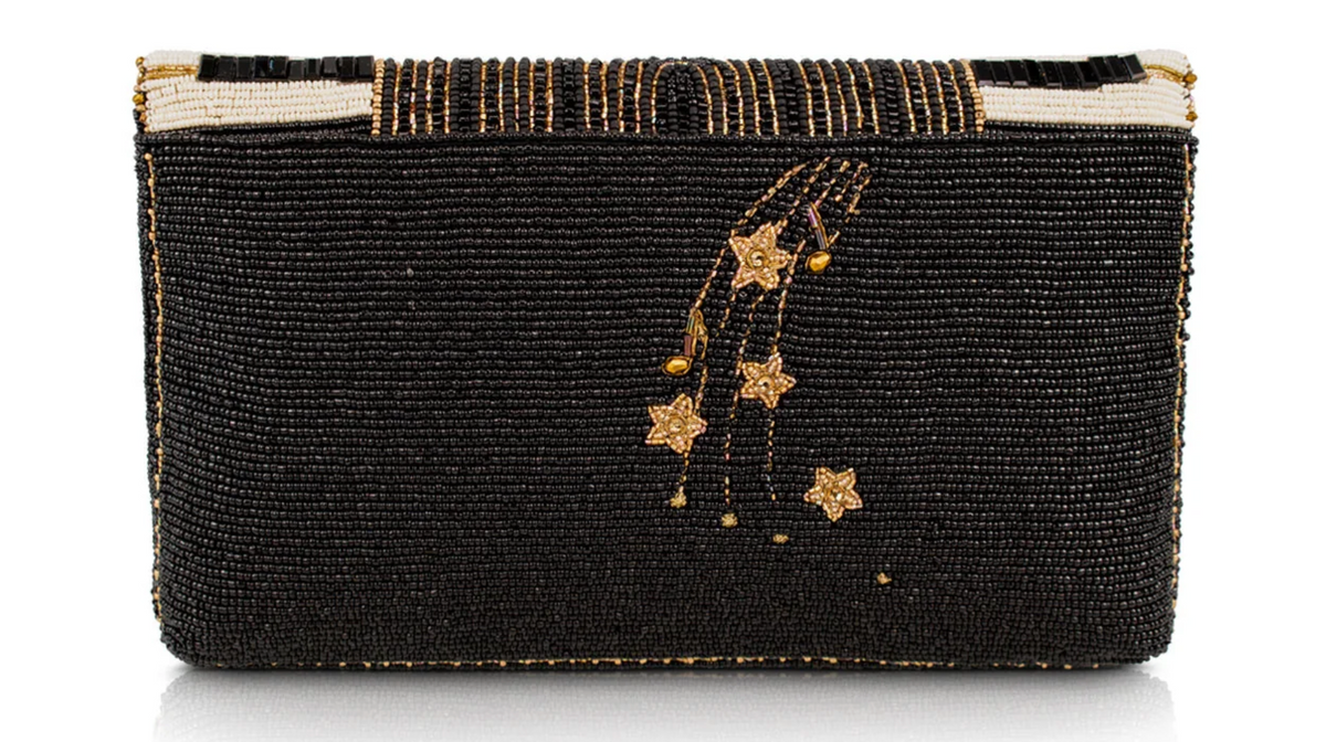 Let It Play Piano Keys Music Notes Beaded Crossbody Handbag