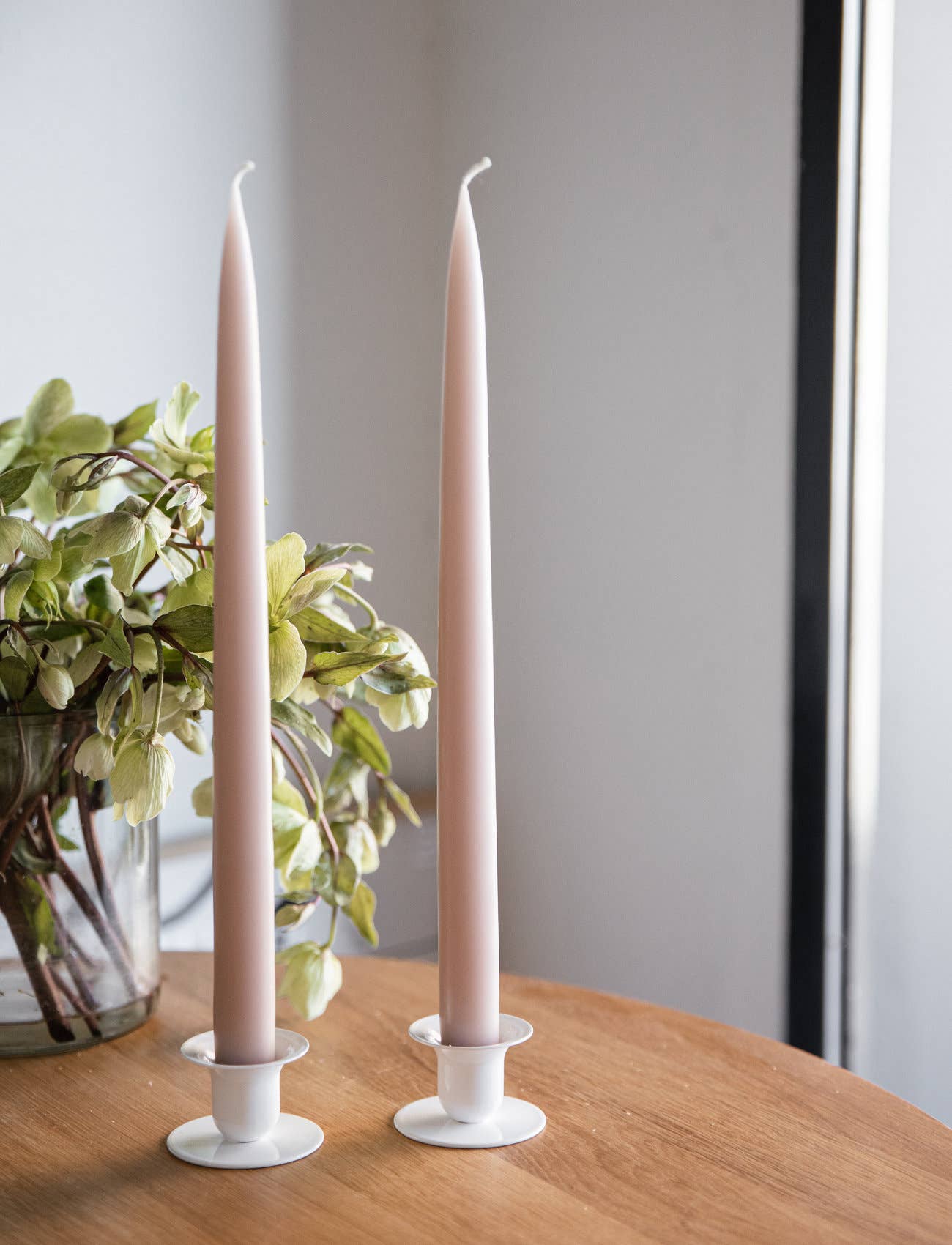 Flax Danish 10" Taper Candle -Pair