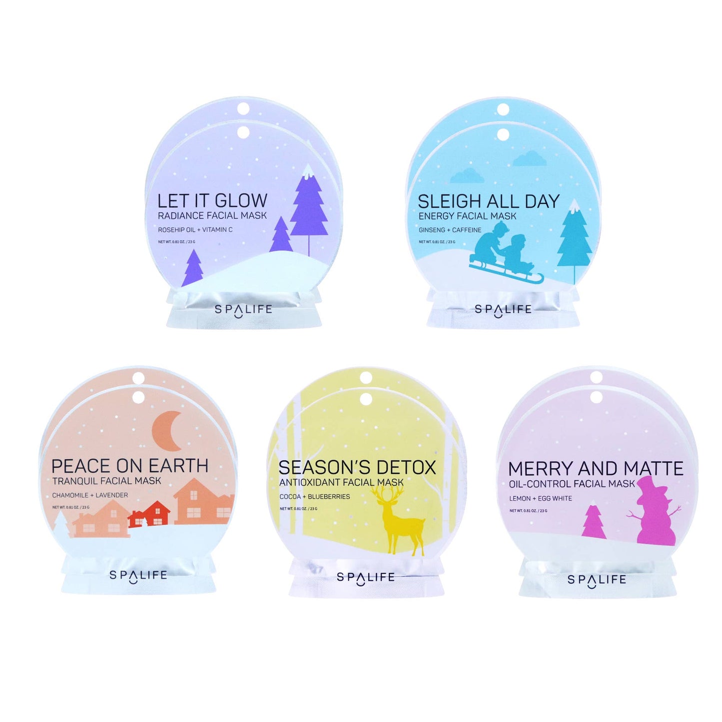 Holiday Snow Globes Facial Masks