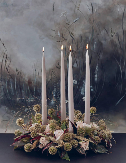 Flax Danish 10" Taper Candle -Pair