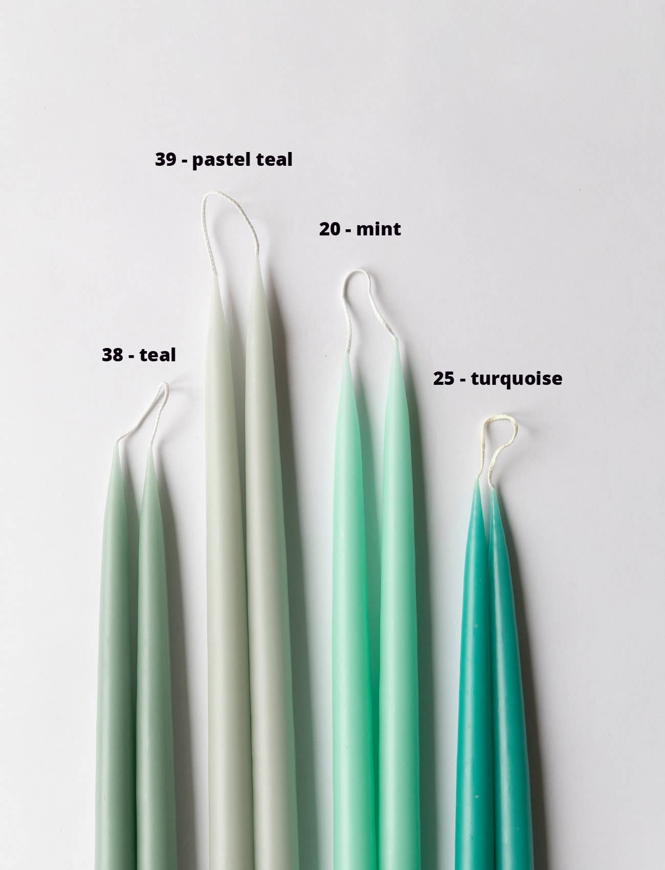 Teal Danish Taper Candle | 10" Taper