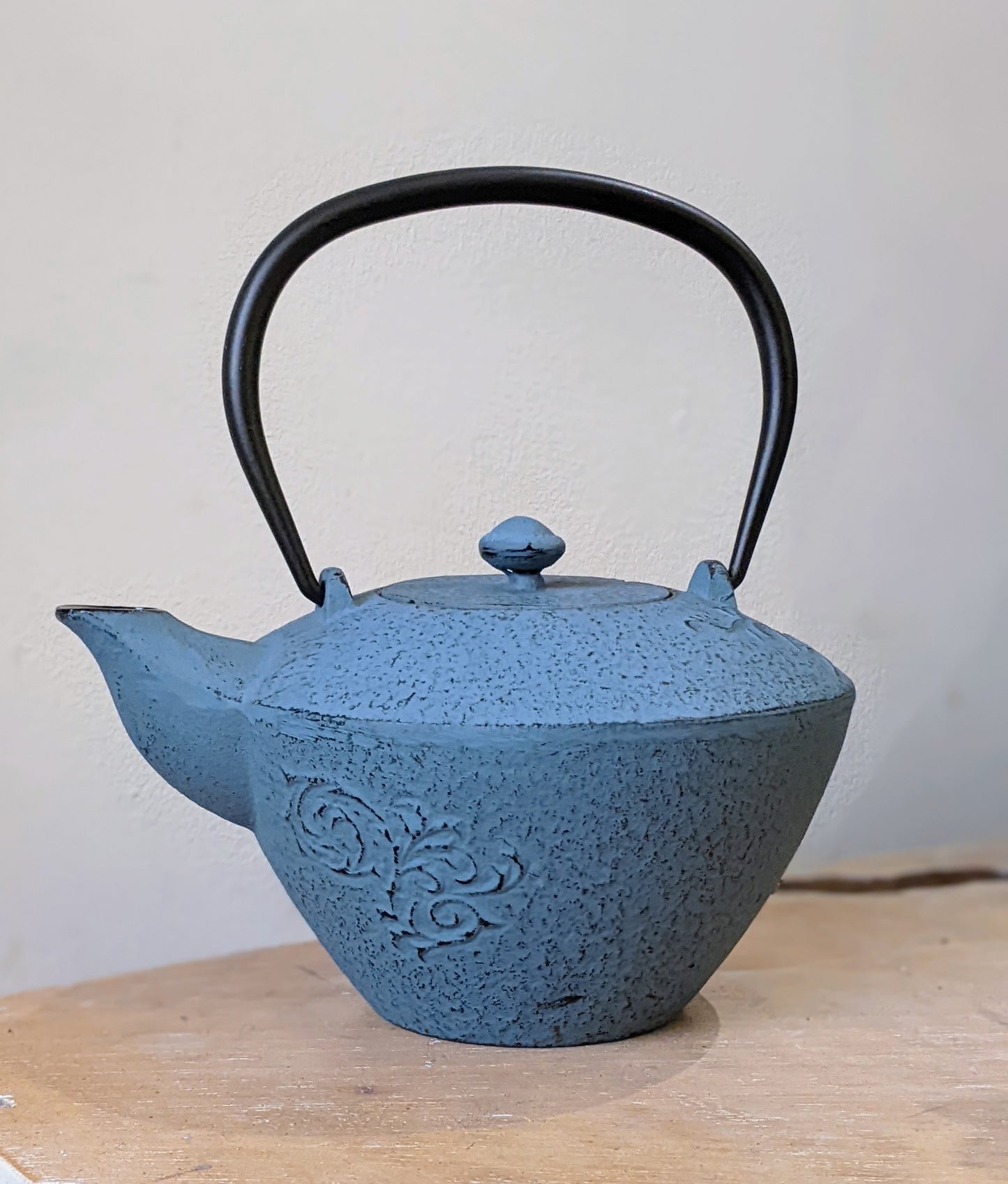 Blue Cast Iron Teapot