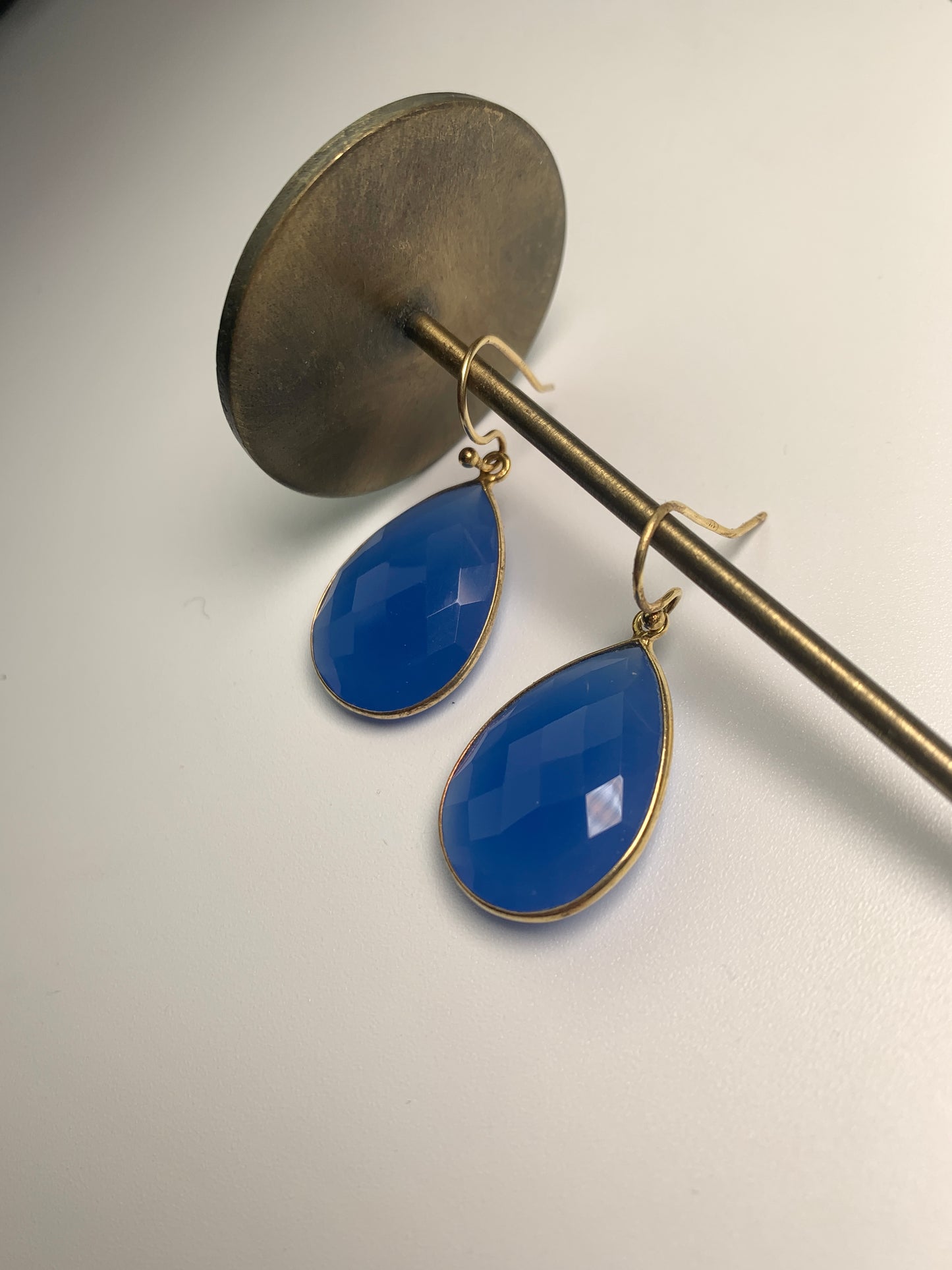 Reina Earrings- Cobalt Blue Chalcedony