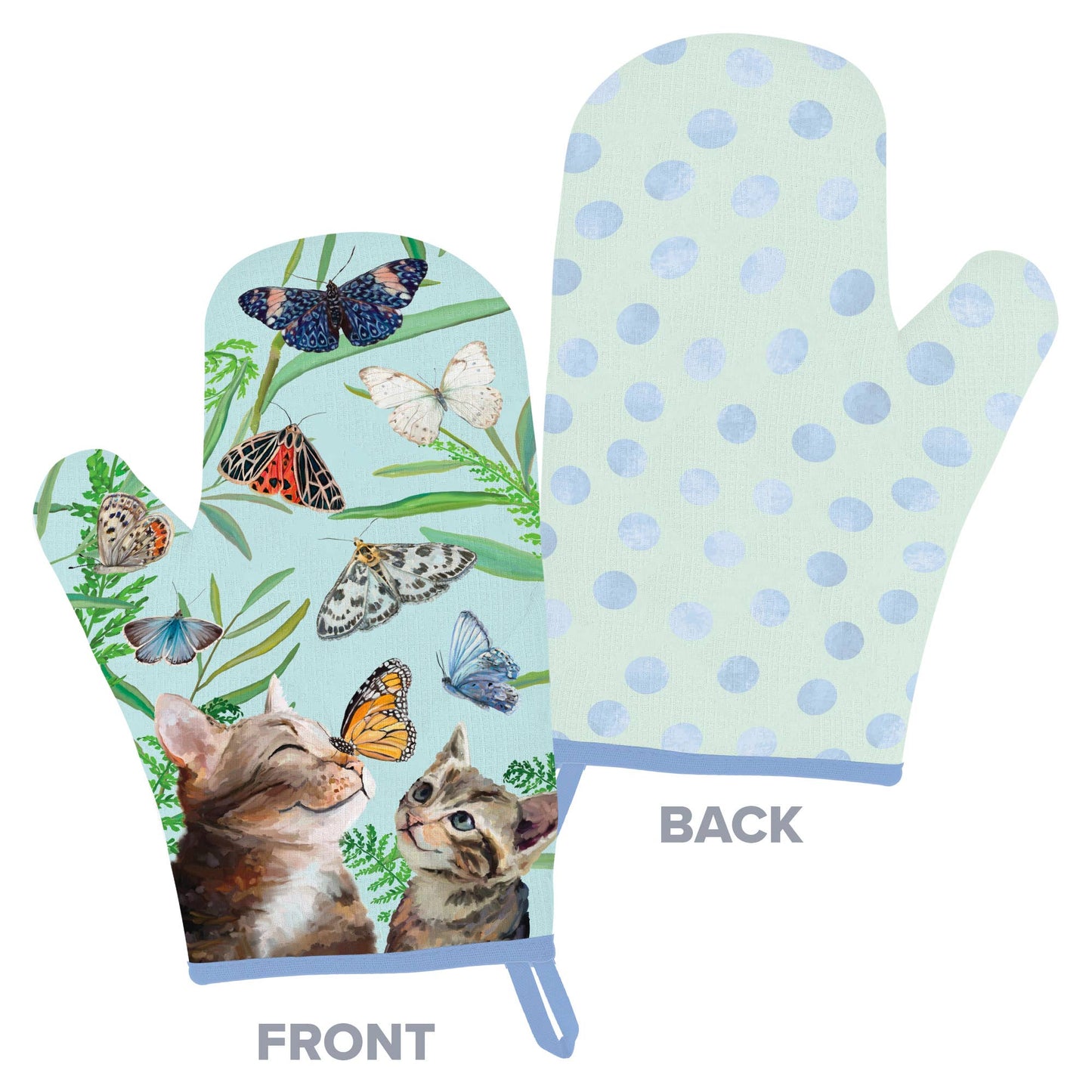 Feline Butterfly Friends Oven Mitt