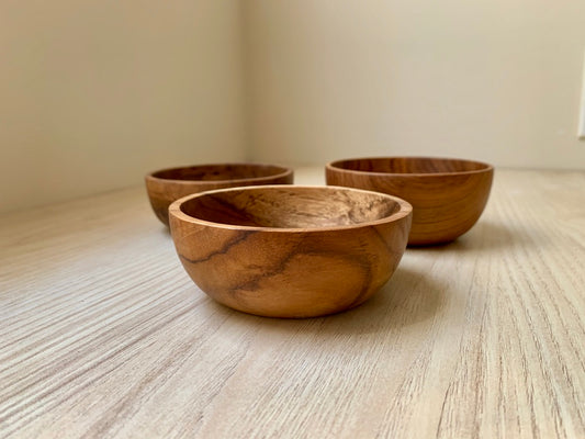 Rounded Wooden Bowl 3.75cm