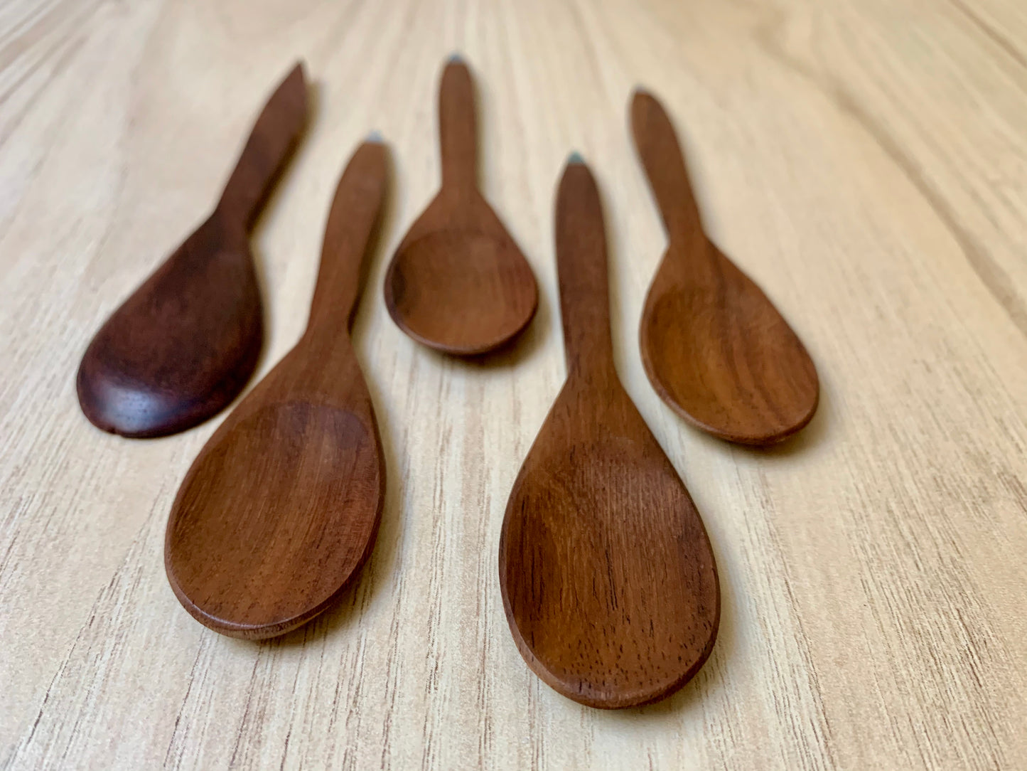 Shell Tipped Wood Spoon Set of 5
