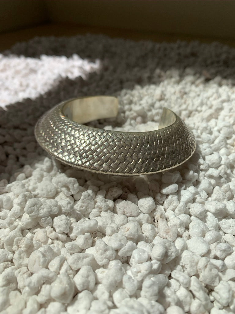 Weaved Silver Cuff Bracelet