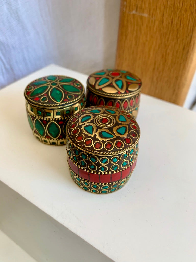 Embellished Cylinder Trinket Box