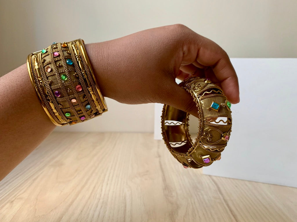 Embellished Gold Cuff Bracelet
