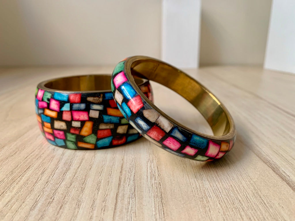 Colourful Resin Bangle Bracelet