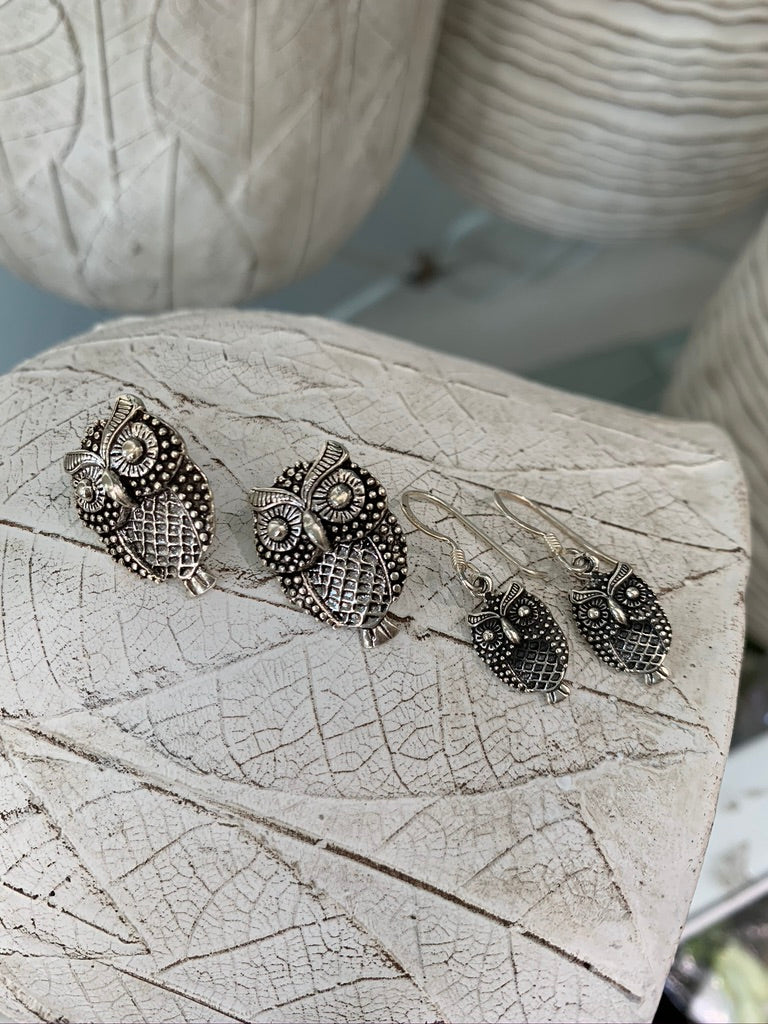 Silver Owl Earring