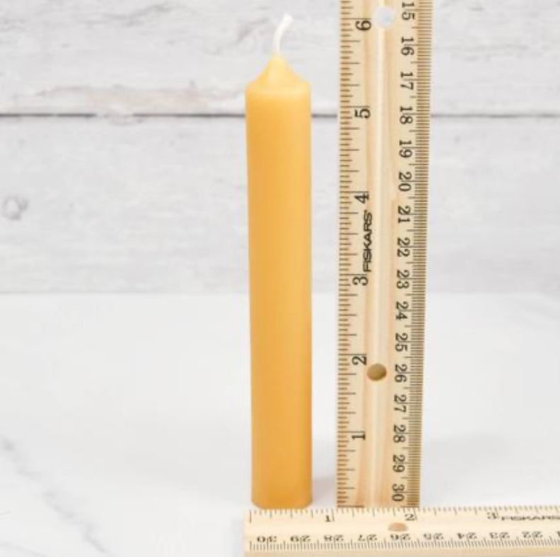 Natural Beeswax Honey Tube Candle 6"